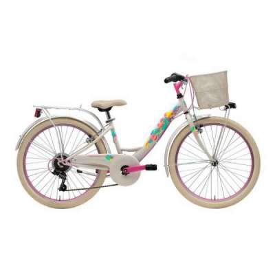 Bicicletta Cicli Adriatica Junior CTB 24" 1V Bianco / Fucsia