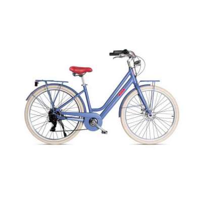 Bicicletta E-Bike LETOULE MOD&Egrave; HYBRID LADY 28" Low Ride Blu Cielo Opaco