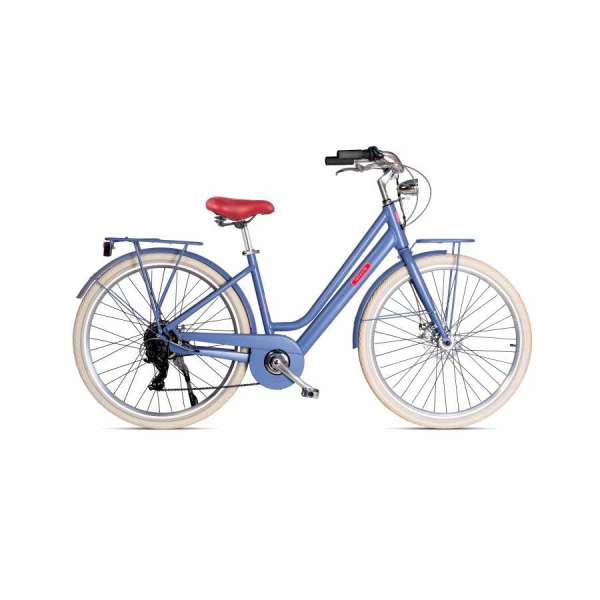 Bicicletta E-Bike LETOULE MOD&Egrave; HYBRID LADY 28" Low Ride Blu Cielo Opaco