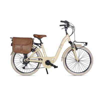 Bicicletta Via Veneto Classic E-bike Lady 24&rdquo; 6 Speed VVE24L Beige Cappuccino