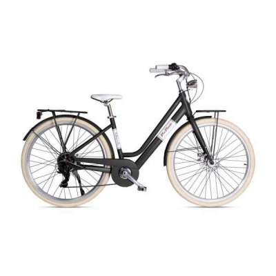 Bicicletta Via Veneto E-Bike Victoria 28&rdquo; 7 Speed VVE66L Nero Polvere di Caff&egrave; (Opaco)