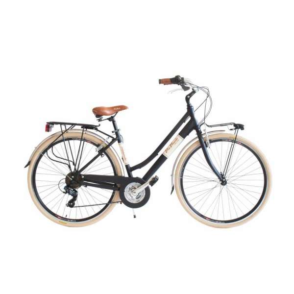 Bicicletta Via Veneto Elegance Lady 28&rdquo; Eighteen Speed VV615AL Nero Polvere di Caff&egrave; (Opaco)