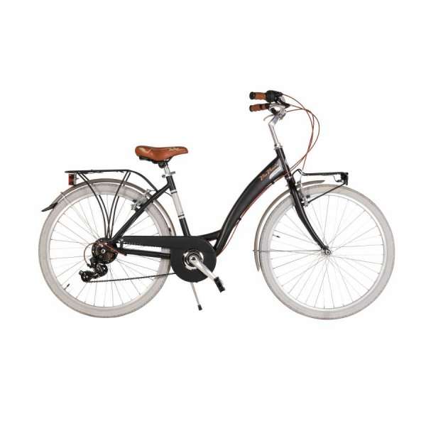 Bicicletta Via Veneto Nuv&ograve; Lady 26" Six Speed VV526AL Nero Polvere di Caff&egrave; (Opaco)