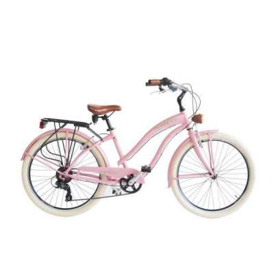 Bicicletta Via Veneto Cruiser Sun on the Beach Lady 26&rdquo; Six Speed VV790L Pink Lady