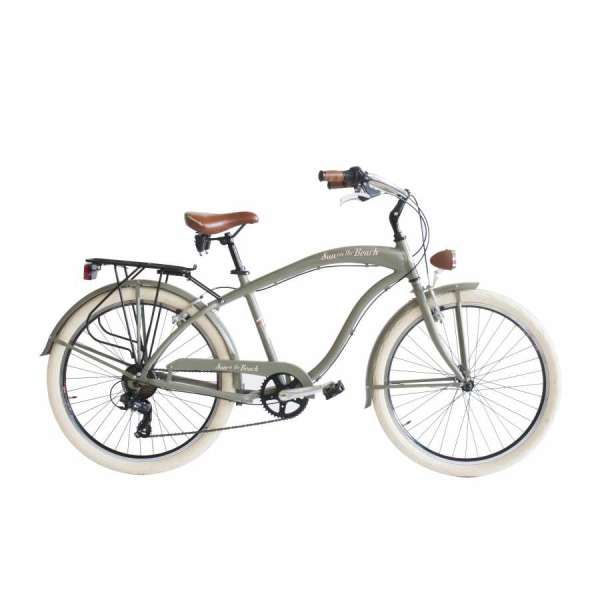 Bicicletta Via Veneto Cruiser Sun on the Beach Man 26&rdquo; Six Speed V790M Green Matt