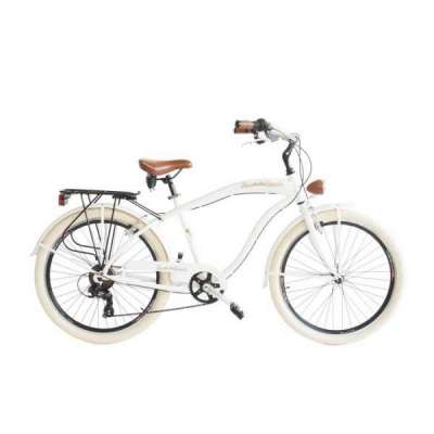 Bicicletta Via Veneto Cruiser Sun on the Beach Man 26&rdquo; Six Speed V790M White
